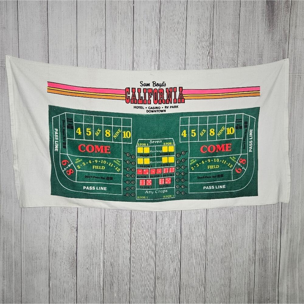 Vintage Sam Boyd's Vegas California Hotel Casino RV Park Downtown Towel, 37x70